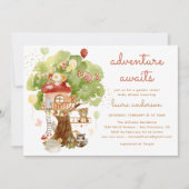 Woodland Animals Tree House Adventure Baby shower Kaart (Voorkant)