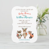 Woodland Animals Tribal Boho Baby shower Invite Kaart (Staand voorkant)