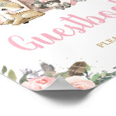 Woodland Animals Tribal Boho Floral Guestbook Poster (Hoek)