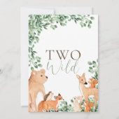 Woodland Animals twee wilde tweede verjaardag Kaart (Achterkant)