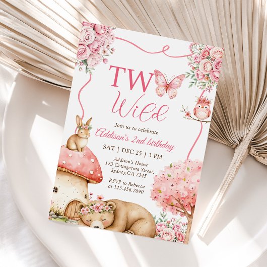 Woodland Animals Two Wild 2nd Birthday Kaart