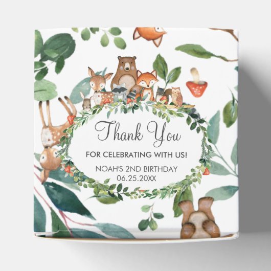 Woodland Animals Verjaardag Baby shower Dank u Bedankdoosjes (Bovenkant)