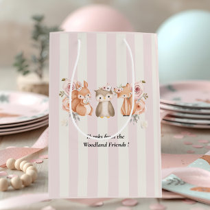 Woodland Animals Verjaardag Gift Bag   Rustic Pink Medium Cadeauzakje