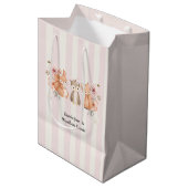 Woodland Animals Verjaardag Gift Bag | Rustic Pink Medium Cadeauzakje (Voorkant Gekanteld)