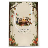 "Woodland Animals Verjaardag Gift Bag | rustieke p Medium Cadeauzakje (Voorkant)