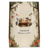"Woodland Animals Verjaardag Gift Bag | rustieke p Medium Cadeauzakje (Achterkant)