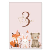 Woodland Animals Verjaardag Roze Rustiek Kaart (Achterkant)