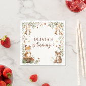 Woodland Animals Verjaardag servetten | rustiek bo (Insitu)