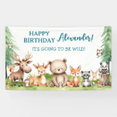 Woodland Animals Verjaardag Spandoek (Horizontaal)