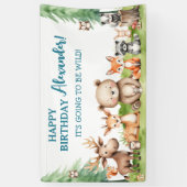 Woodland Animals Verjaardag Spandoek (Verticaal)