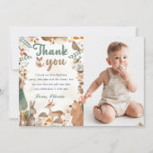 Woodland Animals Verjaardagsfoto Dank u kaart (Voorkant)