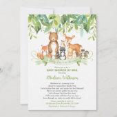 Woodland Animals Virtual Baby shower Mail Greenery Kaart (Voorkant)