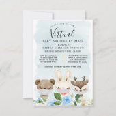Woodland Animals Virtual Baby shower nodigt jongen Kaart (Voorkant)