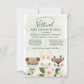 Woodland Animals Virtual Baby shower nodigt uit to Kaart (Voorkant)