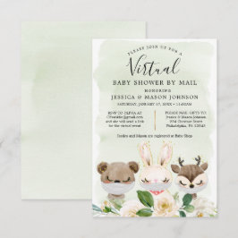 Woodland Animals Virtual Baby shower nodigt uit to Kaart