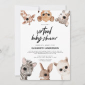 Woodland Animals Virtual Modern Baby shower Kaart (Voorkant)