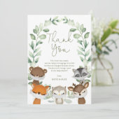 Woodland Animals Virtual Quarantine Baby shower Bedankkaart (Staand voorkant)