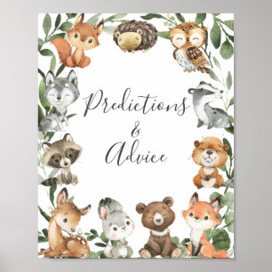 Woodland Animals Voorspellingen en Advies Sign Poster