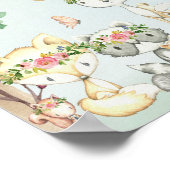 Woodland Animals Wall Art Poster Baby Nursery Boho (Hoek)