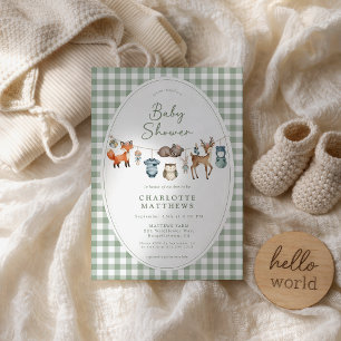 Woodland Animals Waskracht Babyborrel Kaart