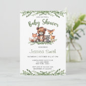 WOODLAND ANIMALS WATERVERF BABY SHOWER KAART (Staand voorkant)