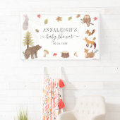 Woodland Animals Waterverf Cute Baby shower Spandoek (Insitu)