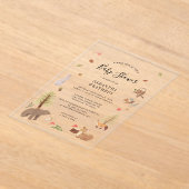 Woodland Animals Waterverf Rustiek Baby shower Acryl Uitnodigingen (Laagn)