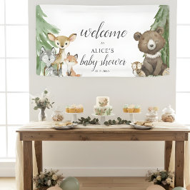 Woodland Animals Welcome Baby shower Banner