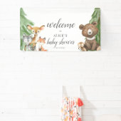 Woodland Animals Welcome Baby shower Banner (Insitu)