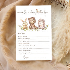 Woodland Animals Well Wishes voor Baby shower Kaar