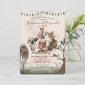 Woodland Animals Whimsical Waterverf Baby shower Kaart (Staand voorkant)