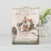 Woodland Animals Whimsical Waterverf Baby shower Kaart (Staand voorkant)