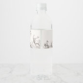 Woodland Animals Whimsical Winter Baby Shower Waterfles Etiket (Achterkant)