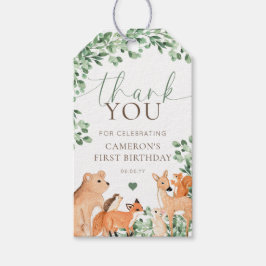 Woodland Animals White Birthday Favoriet Cadeaulabel