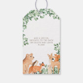 Woodland Animals White Birthday Favoriet Cadeaulabel (Achterkant)