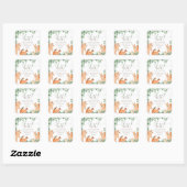 Woodland Animals White Birthday Favoriet Vierkante Sticker (Vel)