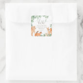 Woodland Animals White Birthday Favoriet Vierkante Sticker (Tas)