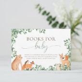 Woodland Animals White Book Request Kaart (Staand voorkant)