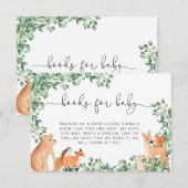 Woodland Animals White Books Request Insert Card Informatiekaartje (Voorkant / Achterkant)