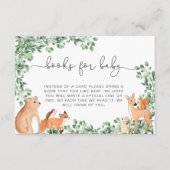 Woodland Animals White Books Request Insert Card Informatiekaartje (Voorkant)