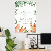 Woodland Animals White Welcome Sign Poster (Thuiskantoor)