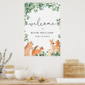 Woodland Animals White Welcome Sign Poster (Keuken)