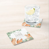Woodland Animals White Wild One Baby shower Kartonnen Onderzetters (Insitu)