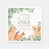 Woodland Animals White Wild One Baby shower Servet (Voorkant)