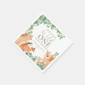 Woodland Animals White Wild One Baby shower Servet (Hoek)