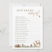 Woodland Animals Wie kent papa Beste Spel Kaart (Voorkant)