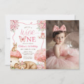 Woodland Animals Wild One 1st Birthday Photo Kaart (Voorkant)