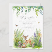 Woodland Animals Wild One Baby shower Kaart (Voorkant)