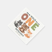 Woodland Animals Wild One Birthday Napkins Servet (Hoek)