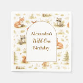 Woodland Animals Wild One Birthday Servet (Voorkant)